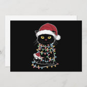 Funny Cat Lover Christmas Lights Feiertagskarte (Vorne/Hinten)