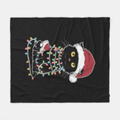 Funny Cat Lover Christmas Lights Fleecedecke (Vorderseite (Horizontal))