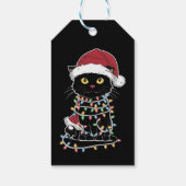 Funny Cat Lover Christmas Lights Geschenkanhänger (Rückseite)