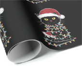 Funny Cat Lover Christmas Lights Geschenkpapier (Rolleneckpunkt)