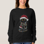 Funny Cat Lover Christmas Lights Sweatshirt (Vorderseite)