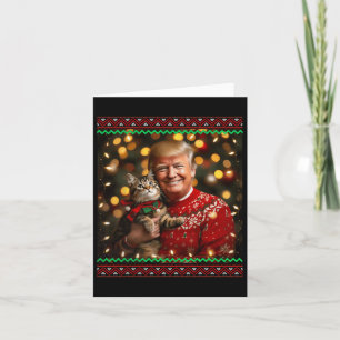 Funny Cat Lover Christmas Sweater Trump Ugly Chris Karte
