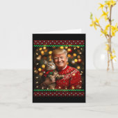 Funny Cat Lover Christmas Sweater Trump Ugly Chris Karte (Gelbe Blume)