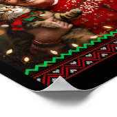 Funny Cat Lover Christmas Sweater Trump Ugly Chris Poster (Ecke)