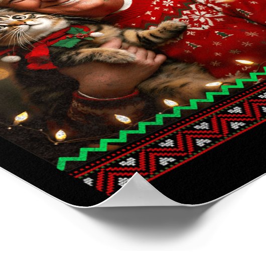 Funny Cat Lover Christmas Sweater Trump Ugly Chris Poster (Ecke)