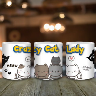 Funny Cat Lover Coffee Tasse - Crazy Cat Lady Gift