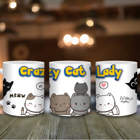Funny Cat Lover Coffee Tasse - Crazy Cat Lady Gift