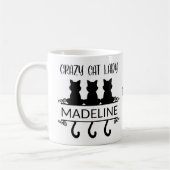 Funny Cat Lover Crazy Cat Lady Name Kaffeetasse (Links)