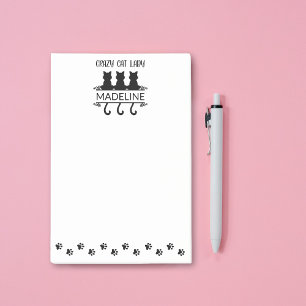 Funny Cat Lover Crazy Cat Lady Personalisiert Post-it Klebezettel