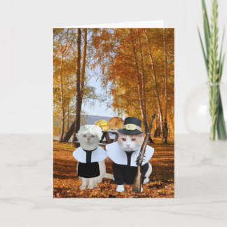 Funny Cat Lover Erntedank Card Feiertagskarte