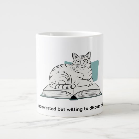 Funny Cat Lover Geschenk Jumbo-Tasse (Vorderseite)