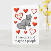 Funny Cat Lover Happy Valentines Day Gruß Karte (Gelbe Blume)