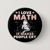 Funny Cat Lover Mathematics Spaß Mathematik Nerd Button (Vorderseite)