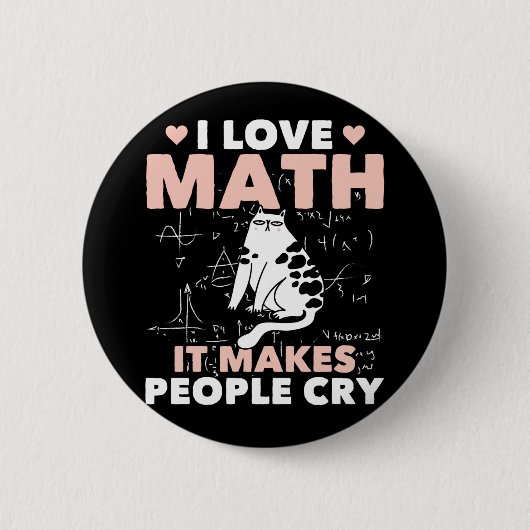 Funny Cat Lover Mathematics Spaß Mathematik Nerd Button (Vorderseite)