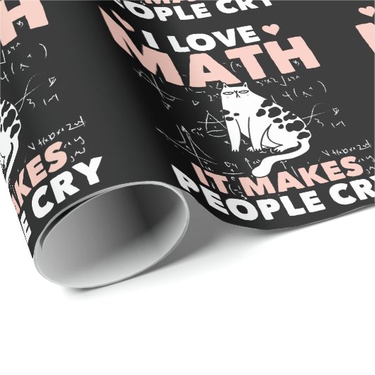 Funny Cat Lover Mathematics Spaß Mathematik Nerd Geschenkpapier (Rolleneckpunkt)