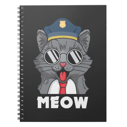 Funny Cat Lover Meow Police Officer Sheriff Cat Notizblock (Vorderseite)