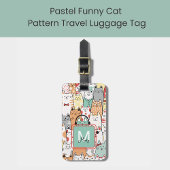 Funny Cat Lover Pastelname auf Monogram Travel Gepäckanhänger
