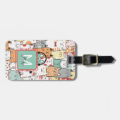 Funny Cat Lover Pastelname auf Monogram Travel Gepäckanhänger (Vorderseite horizontal)