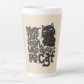 Funny Cat Lover Quote Design Milchtasse (Vorderseite)