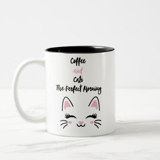 Funny Cat Lover Tasse - Kaffee und Katzen = Glück (Links)