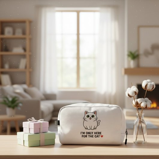 Funny Cat Lover Valentine Mousepad - I'm Only Here Waschbeutel