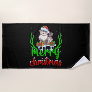 Funny Cat Lover Xmas Geschenk Katze Weihnachten T Strandtuch