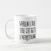 Funny Cat Lover Zitat Kaffeetasse (Links)