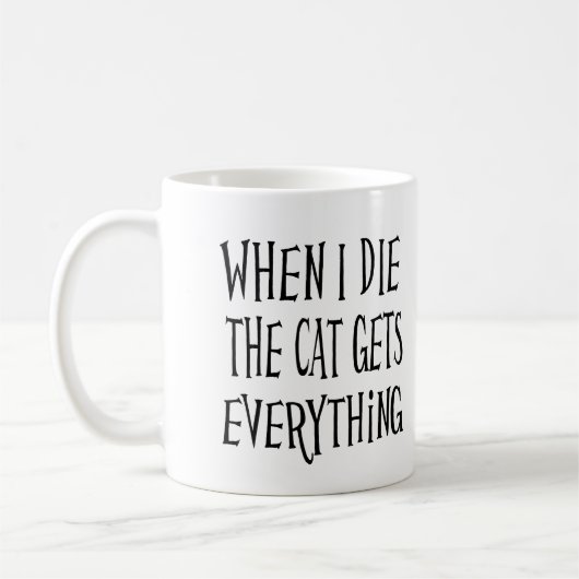 Funny Cat Lover Zitat Kaffeetasse (Links)