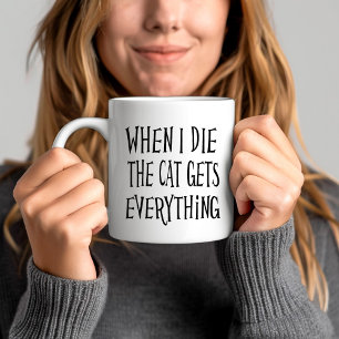 Funny Cat Lover Zitat Kaffeetasse