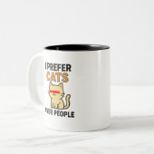 Funny Cat Lover Zweifarbige Tasse (Vorderseite Links)
