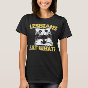 Funny Cat Lovers Lesbians essen, was Schwule Fraue T-Shirt