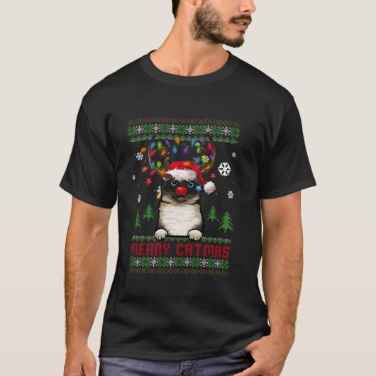 Funny Cat Lovers Niedlich Birman Catmas Uganda Wei T-Shirt (Vorderseite)