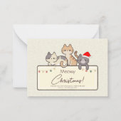 Funny Cat Lovers Urlaub Personalisierte Weihnachte Mitteilungskarte (Vorderseite)