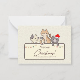 Funny Cat Lovers Urlaub Personalisierte Weihnachte Mitteilungskarte