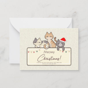 Funny Cat Lovers Urlaub Personalisierte Weihnachte Mitteilungskarte