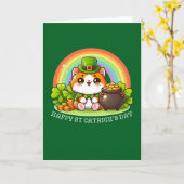 Funny Cat Lucky Irish Happy St Patricks Day Green Karte (Gelbe Blume)