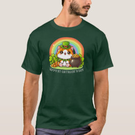 Funny Cat Lucky Irish Happy St Patricks Day Green T-Shirt