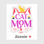 Funny Cat Mama Aufkleber (Blatt)