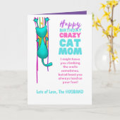 Funny CAT MAMA Geburtstagsfeier Ehefrau vom Eheman Karte (Gelbe Blume)