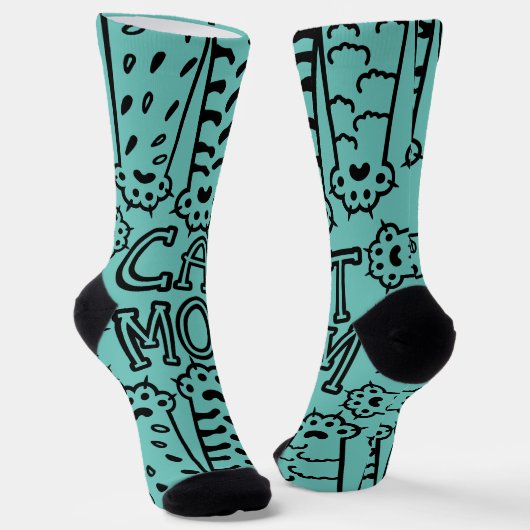 Funny Cat Mama Paws Socken (Gewinkelt)