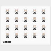 Funny Cat Mama Runder Aufkleber (Blatt)