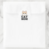 Funny Cat Mama Runder Aufkleber (Tasche)