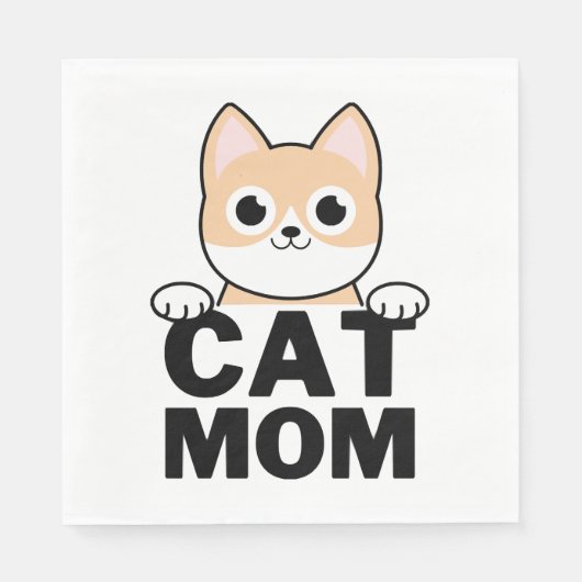Funny Cat Mama Serviette (Vorderseite)