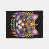 Funny Cat Mardi Gras Funny Mardi Gras Carnival  Fleecedecke (Vorderseite (Horizontal))