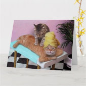 Funny Cat Massage Geburtstag Big Karte (Gelbe Blume)