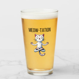 Funny Cat Meditation Glas