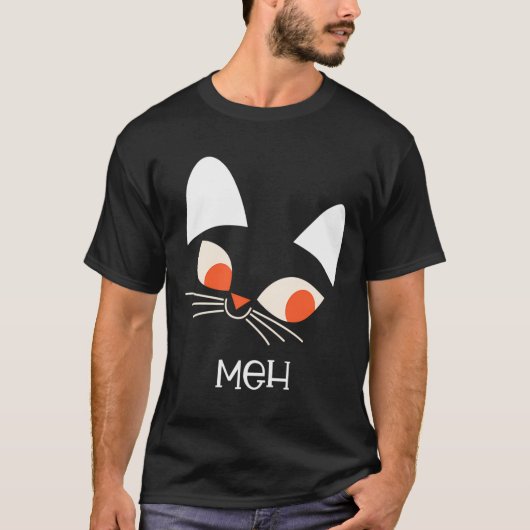 Funny Cat Meh Niedlich Halloween Shirt (Vorderseite)