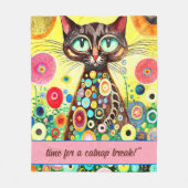 FUNNY CAT MEMBER "Time for a catnap break"! Fleecedecke (Vorderseite)