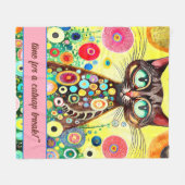 FUNNY CAT MEMBER "Time for a catnap break"! Fleecedecke (Vorderseite (Horizontal))
