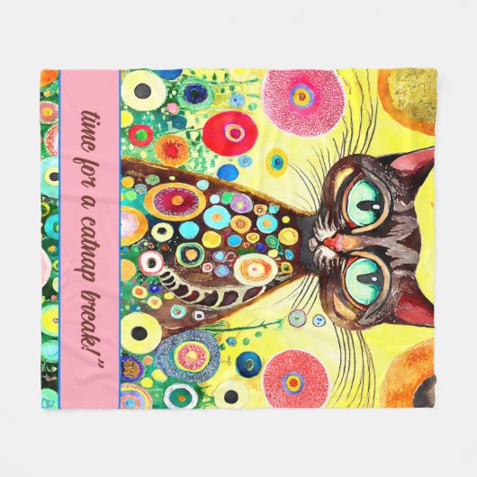 FUNNY CAT MEMBER "Time for a catnap break"! Fleecedecke (Vorderseite (Horizontal))